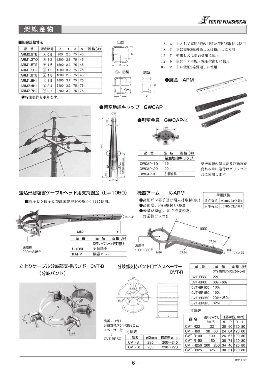 架線金物・腕金・地中キャップ(6ページ目)