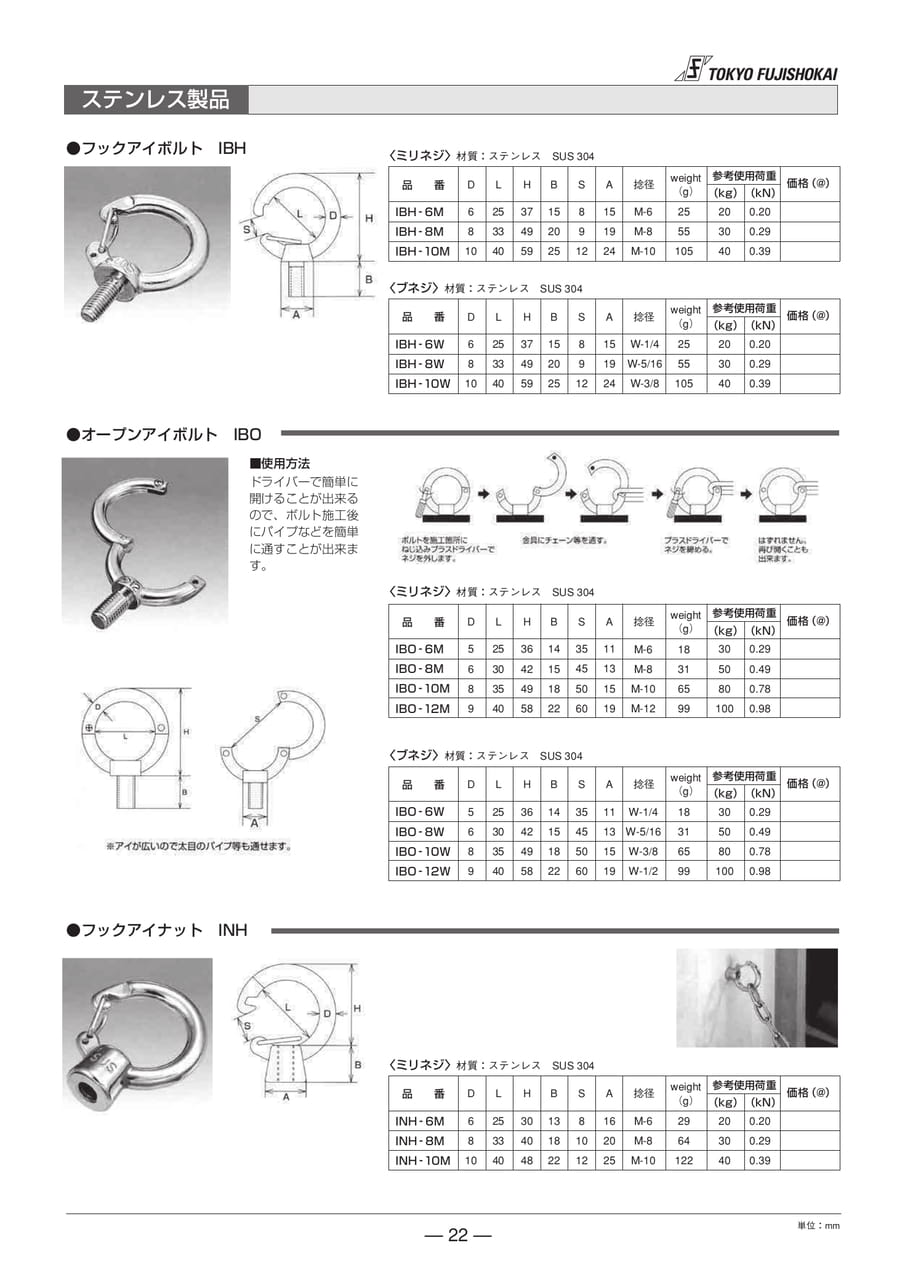 フックアイボルト オープンアイボルト(22ページ目)