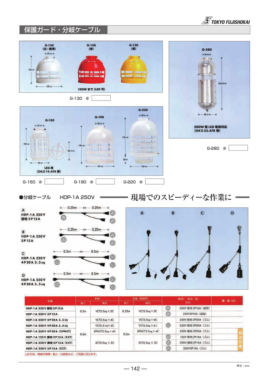 保護ガード・分岐ケーブル(142ページ目)