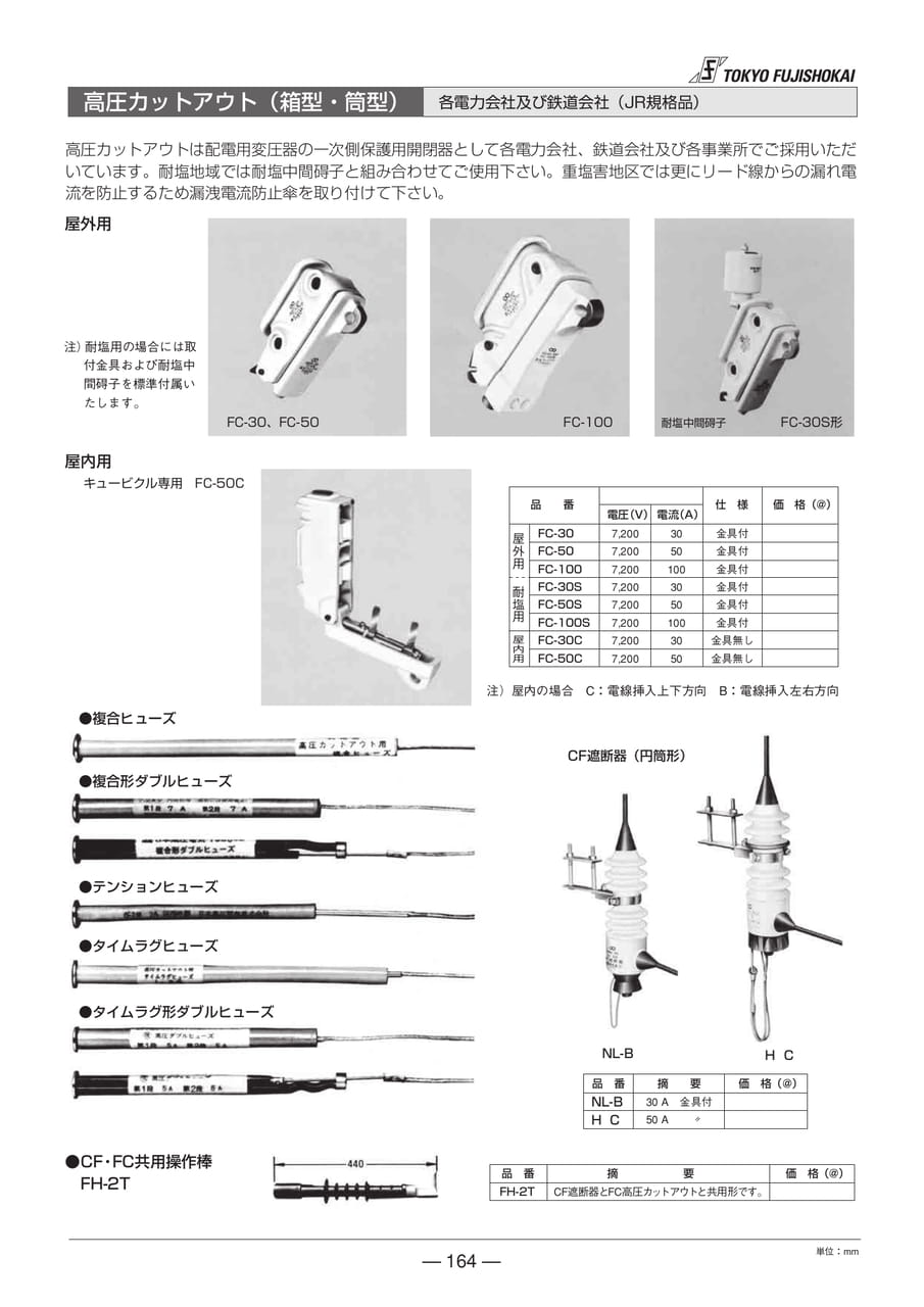 高圧カットアウト(箱型・筒型)(164ページ目)