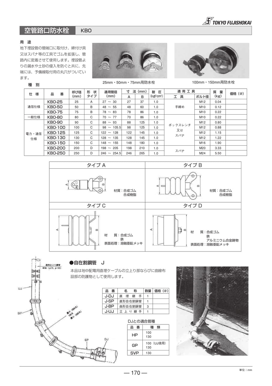 空管路口防水栓(170ページ目)