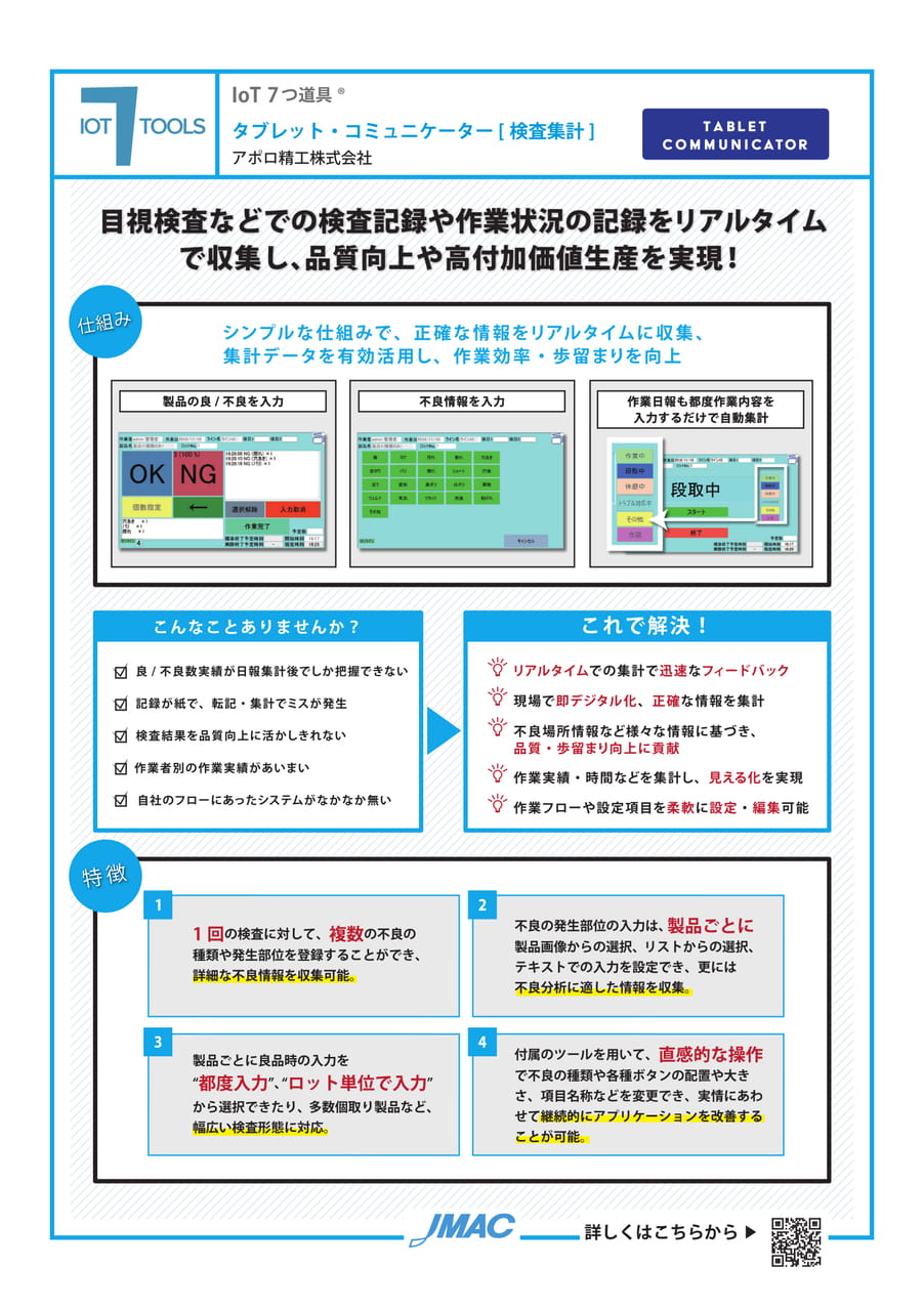 タブレット・コミュニケーター[検査集計] （アポロ精工株式会社）（78ページ目）
