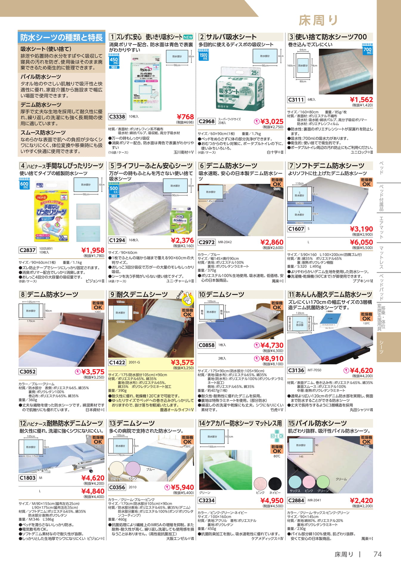 防水シーツ・吸水シート(75ページ目)