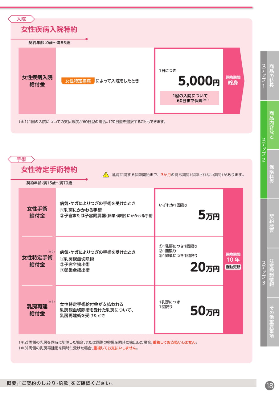 女性疾病入院・手術特約(19ページ目)
