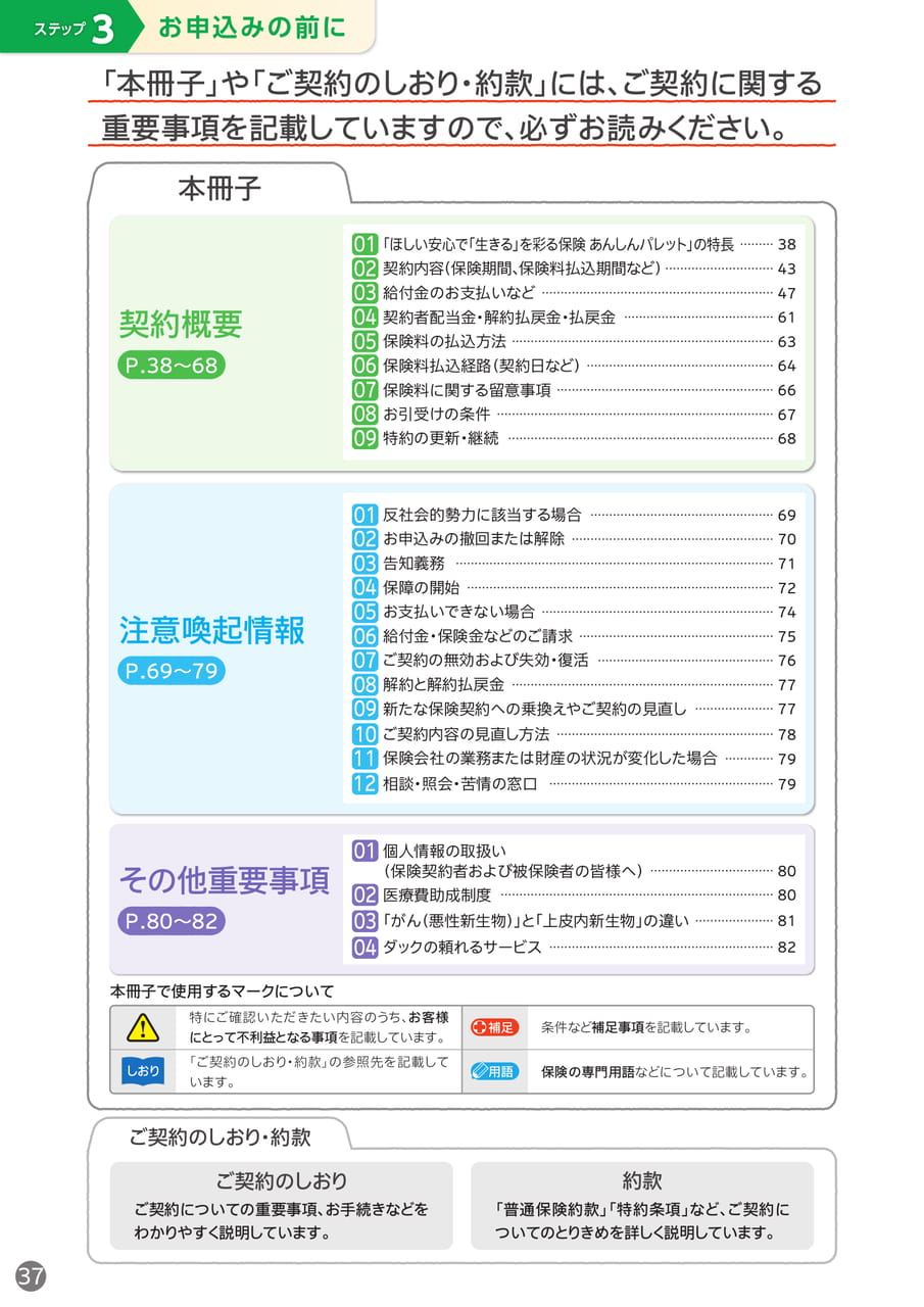 ステップ3:お申込みの前に(38ページ目)