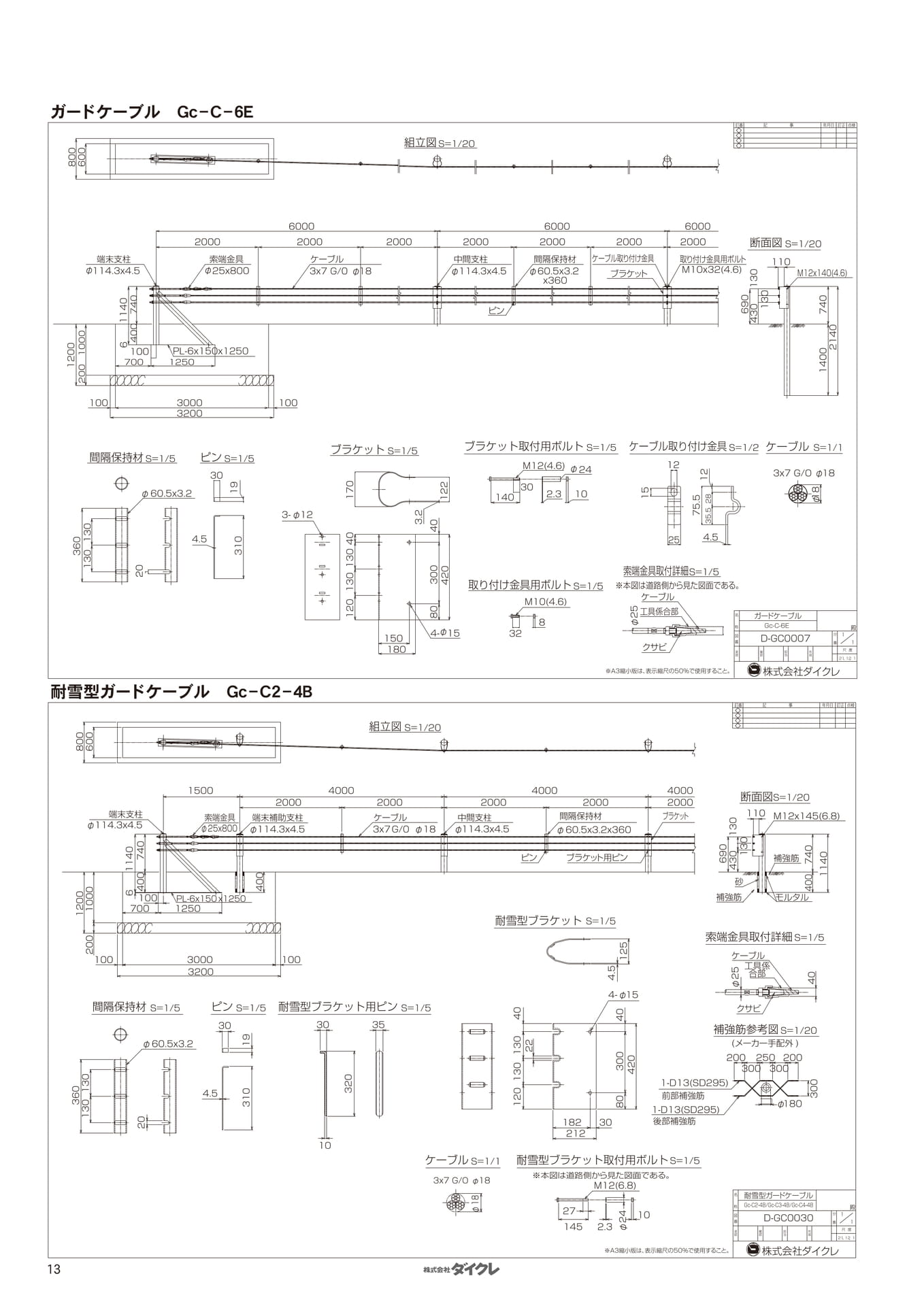 ガードケーブル図面（14ページ目）