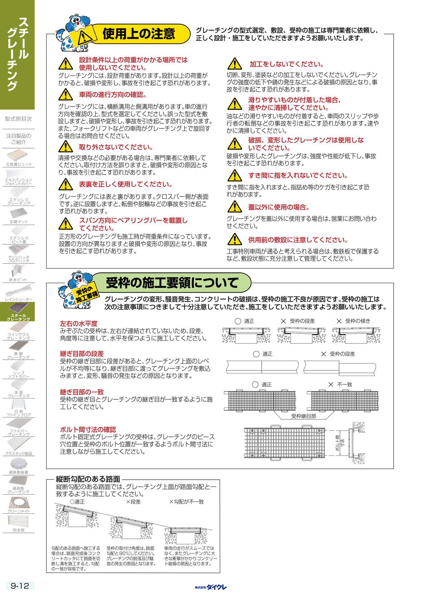 9-12 使用上の注意(228ページ目)