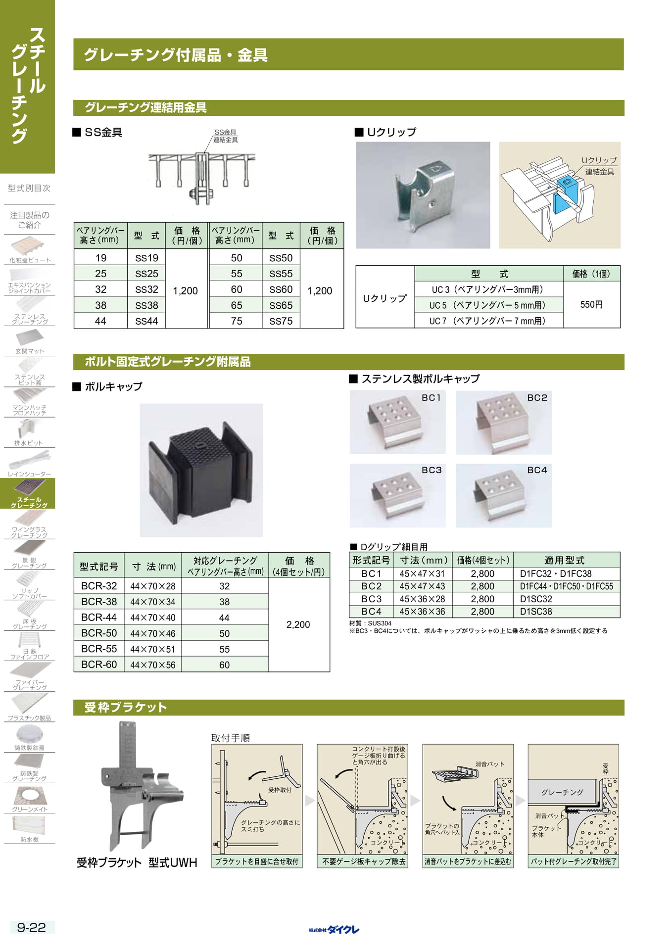 9-22 グレーチング付属品・金具(238ページ目)