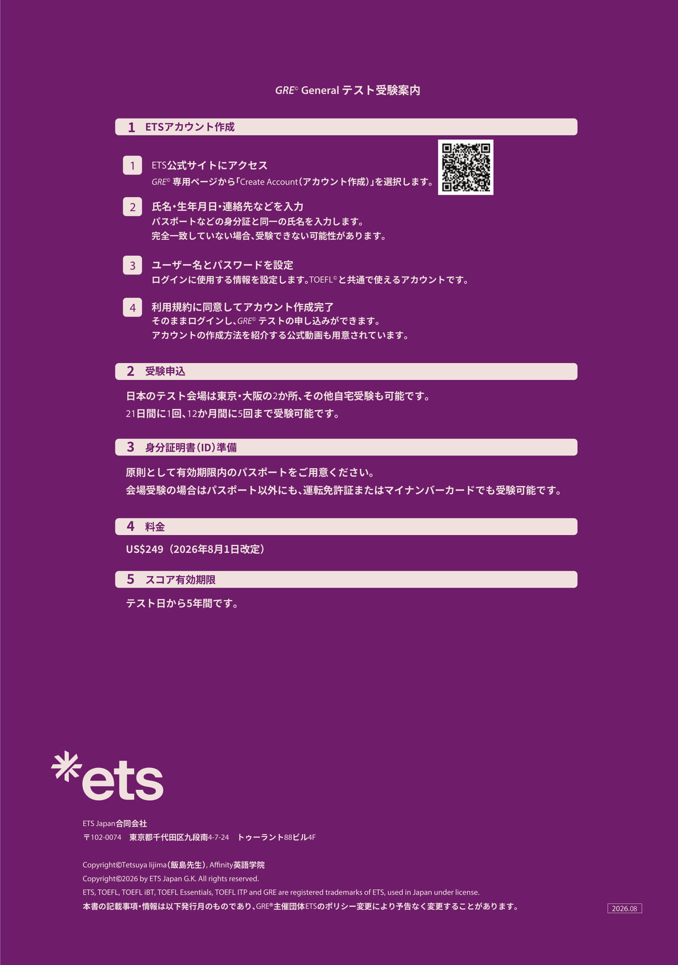 GRE Generalテスト受験案内（12ページ目）