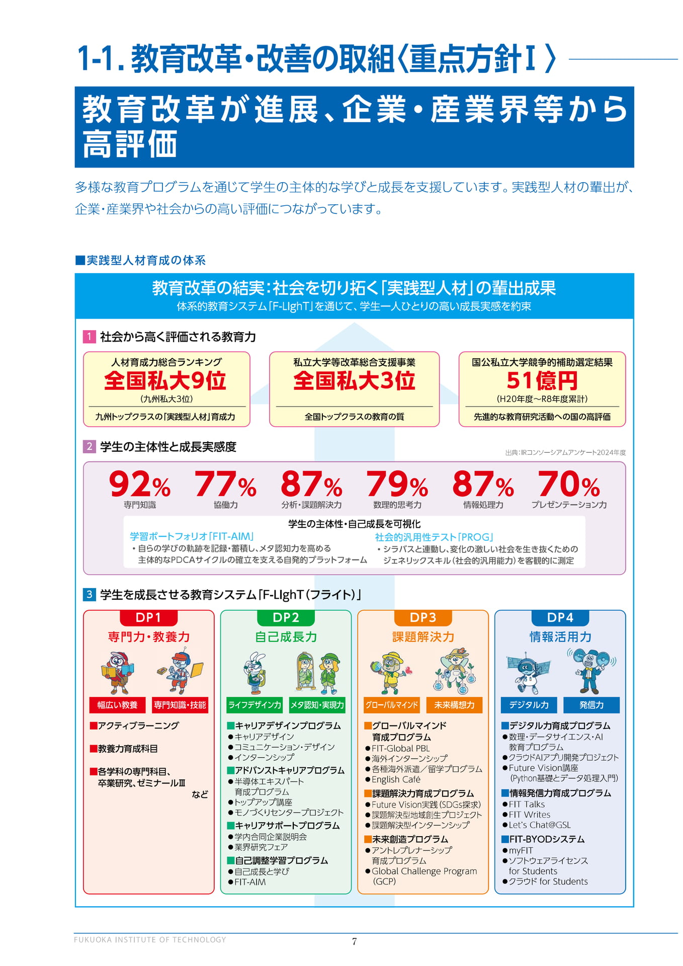 教育改革が進展、企業・産業界等から高評価（8ページ目）