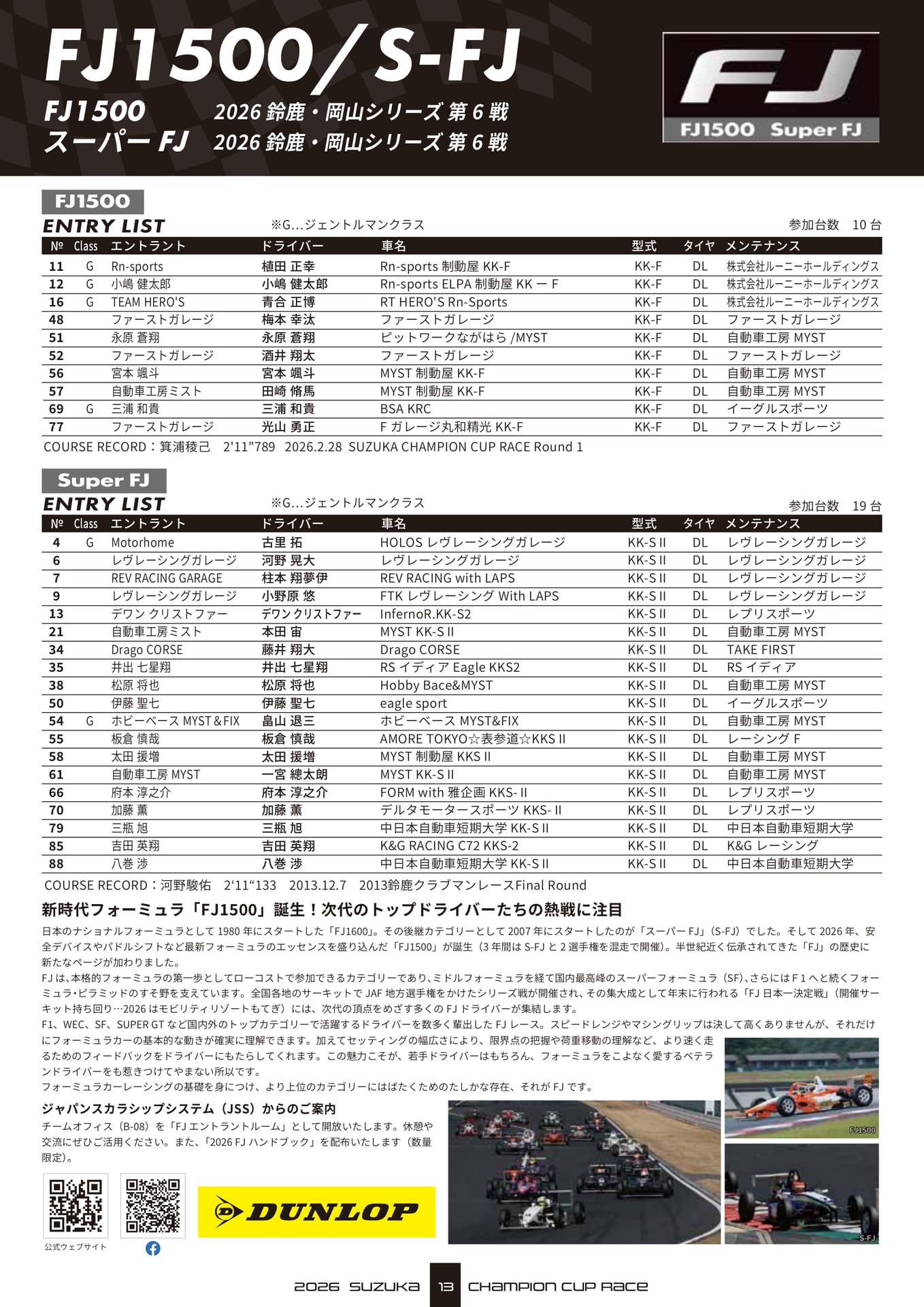 FJ1500 / S-FJ エントリーリスト(14ページ目)