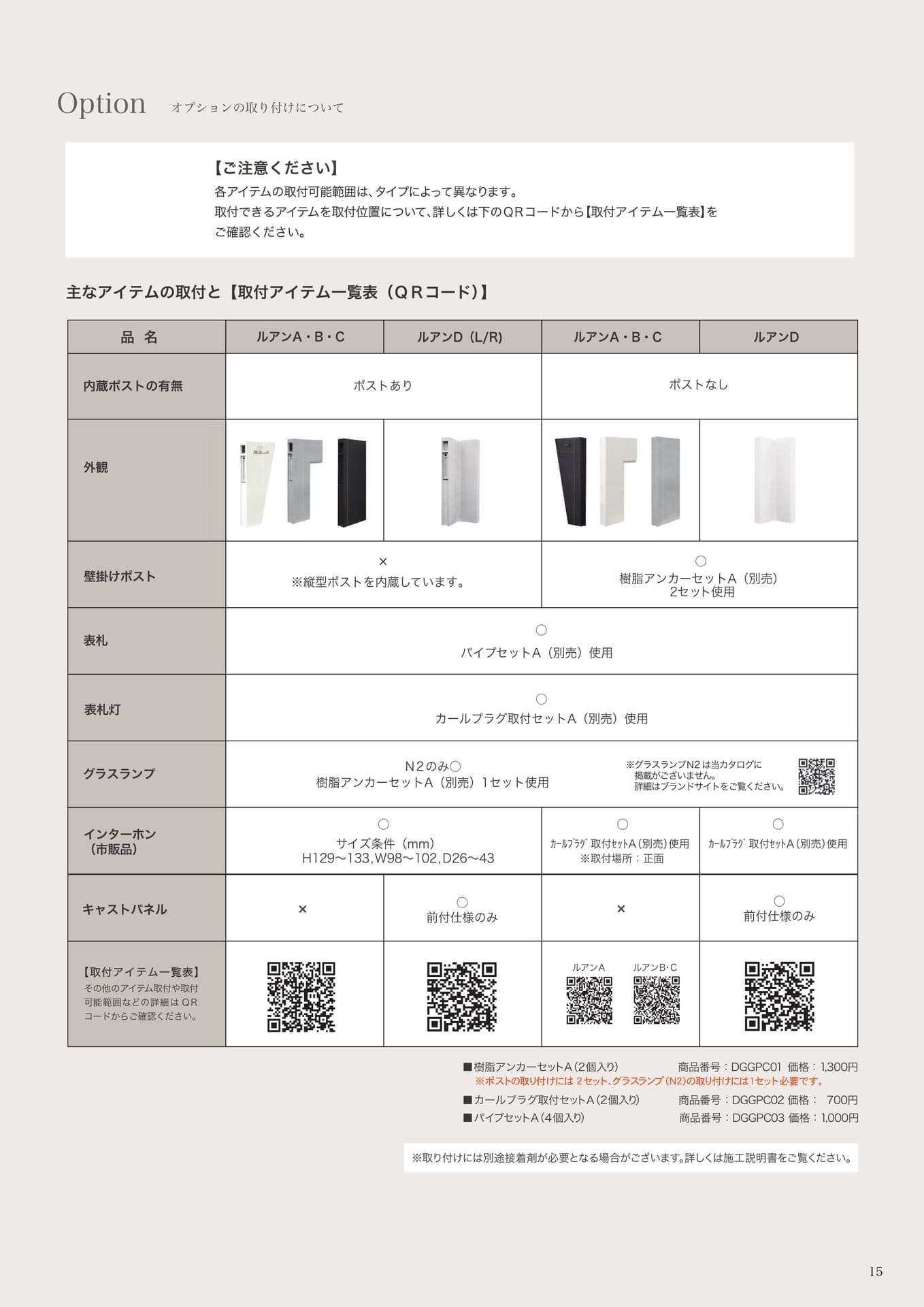 オションの取り付けについて（17ページ目）