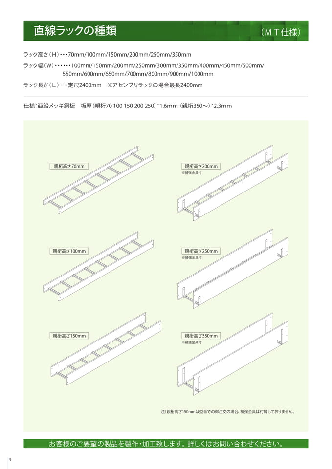 直線ラックの種類（4ページ目）