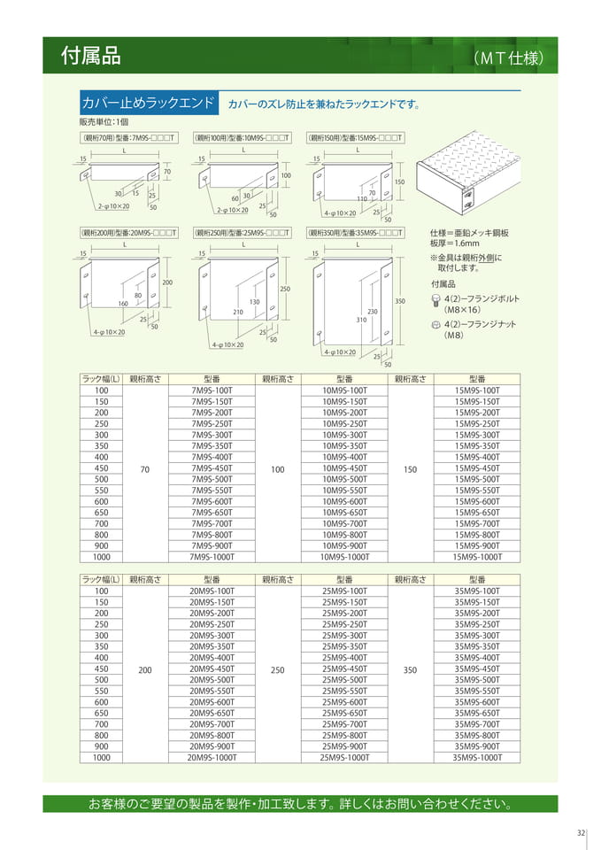 付属品　カバー止めラックエンド（33ページ目）