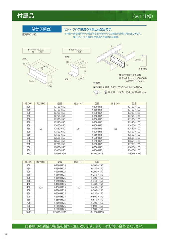 付属品　架台（K架台）（36ページ目）