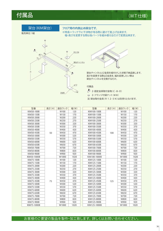 付属品　架台（KIM架台）（37ページ目）