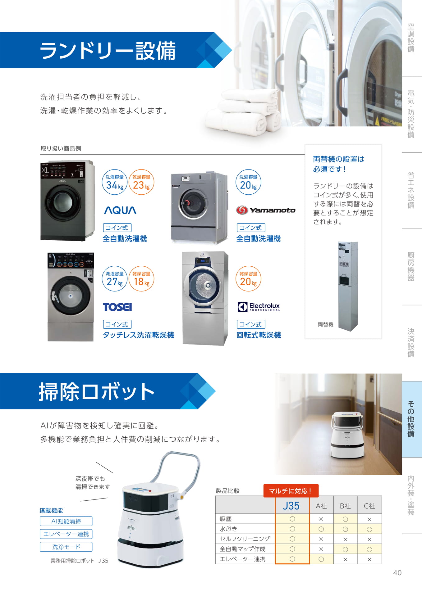 ランドリー設備・掃除ロボット（41ページ目）