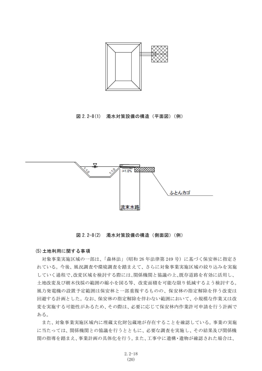 濁水対策設備の構造及び土地利用（27ページ目）