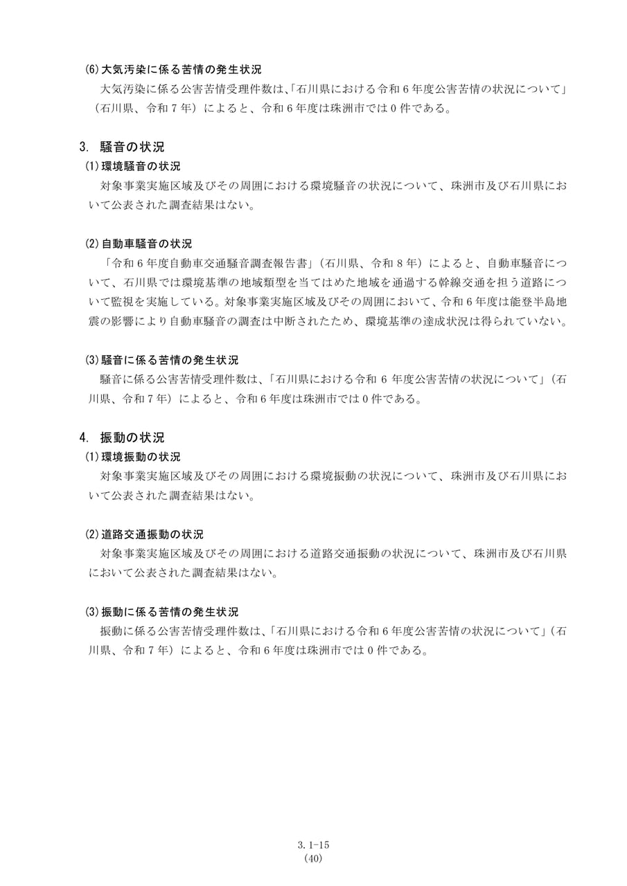 大気汚染・騒音・振動の状況（47ページ目）