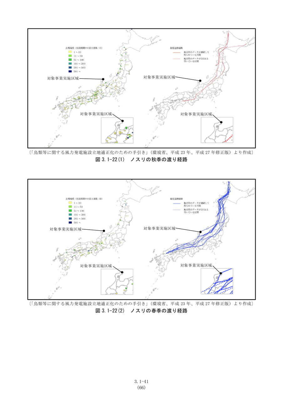 ノスリの渡り経路（73ページ目）