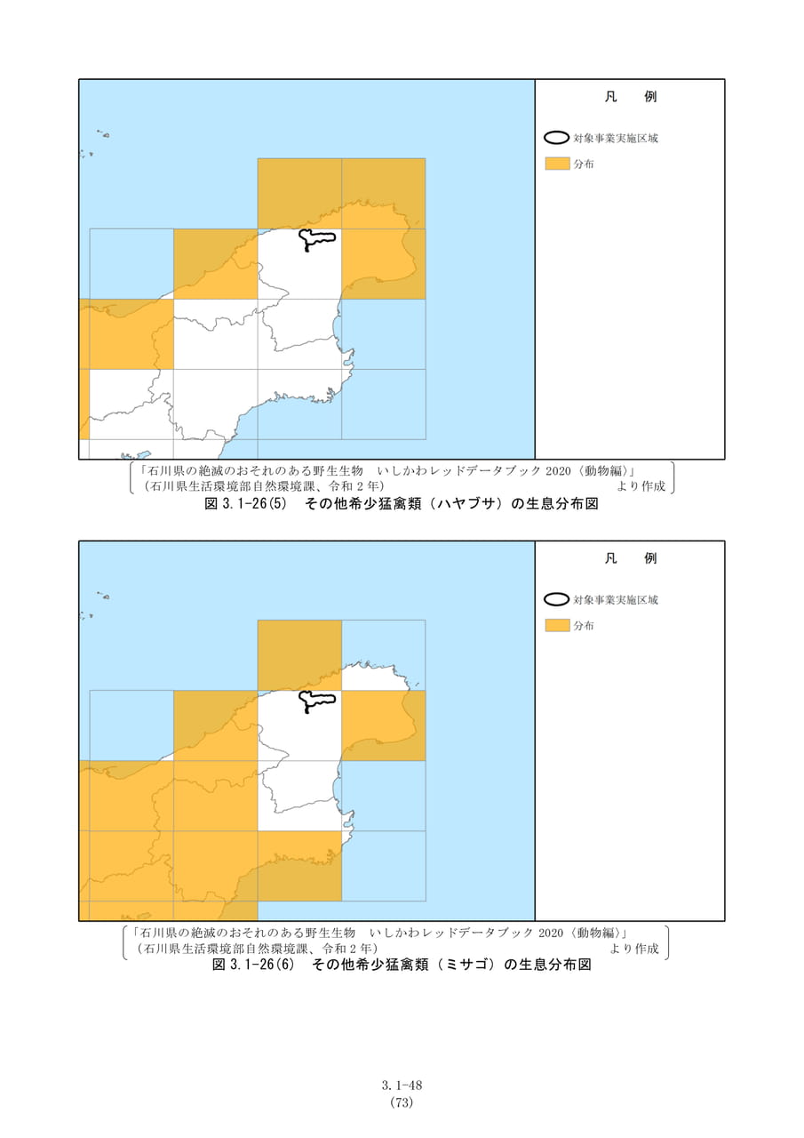 希少猛禽類の生息分布図 3（80ページ目）
