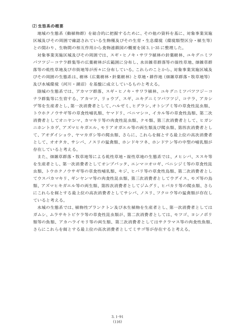 生態系の概要（123ページ目）