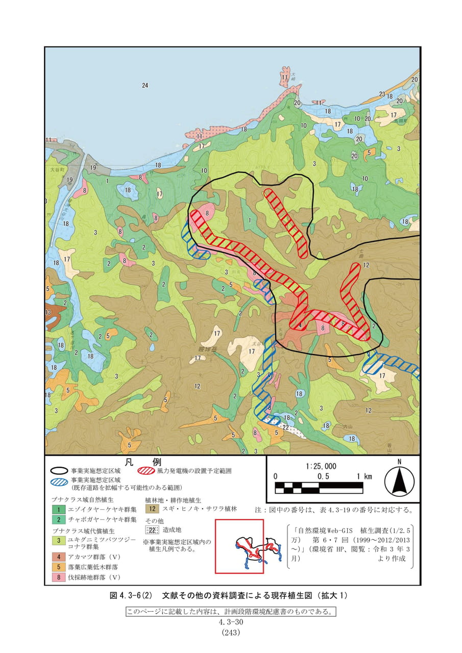 現存植生図（拡大1）（250ページ目）