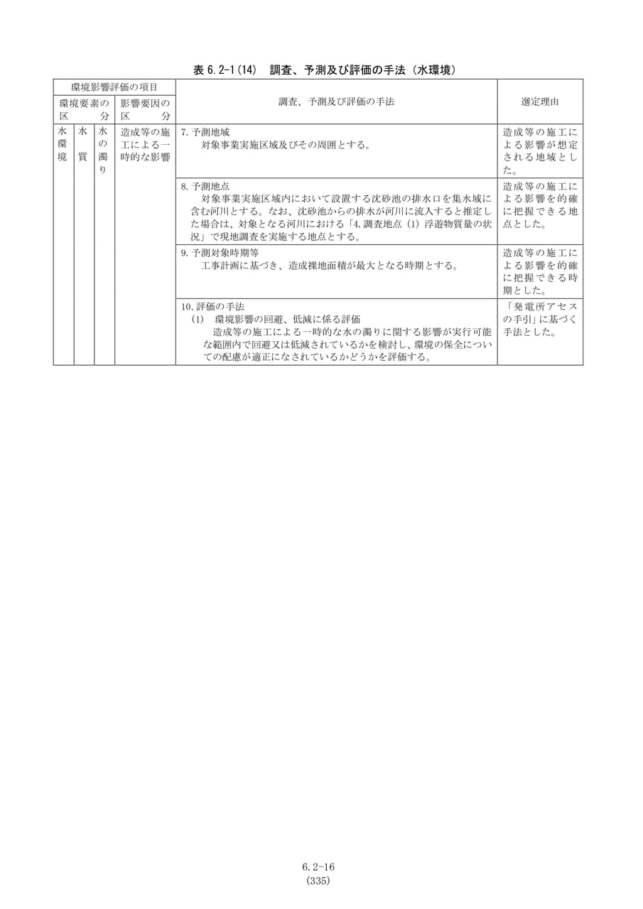調査、予測及び評価の手法（水環境3）（342ページ目）