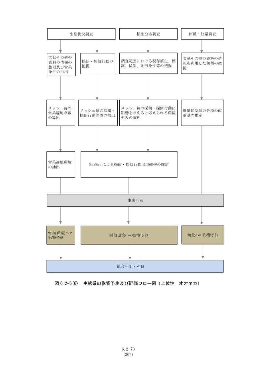 影響予測及び評価フロー（オオタカ）（399ページ目）