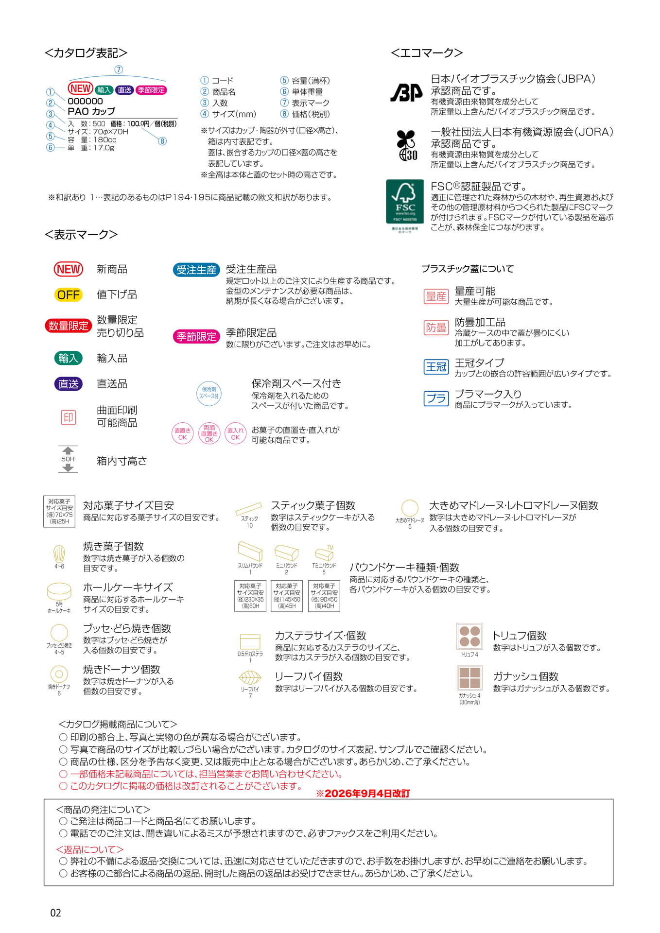 カタログ表記・表示マーク一覧(2ページ目)