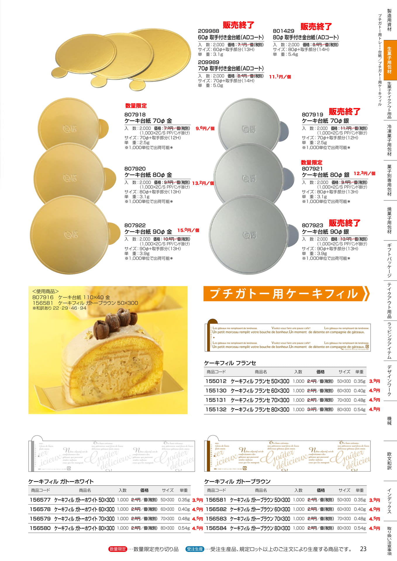 丸型ケーキ台紙・ケーキフィル(23ページ目)