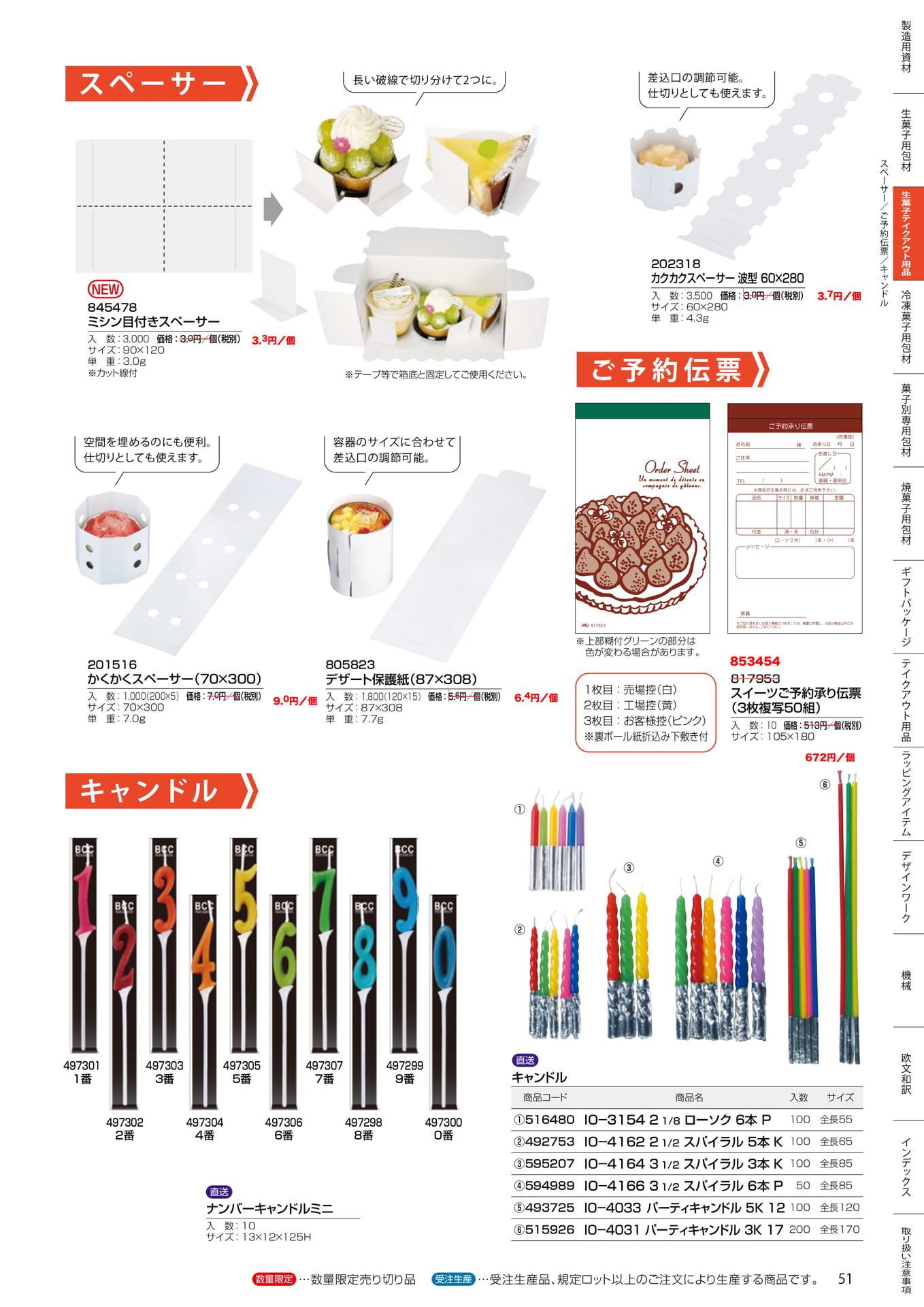 生菓子用包材・スペーサー(51ページ目)