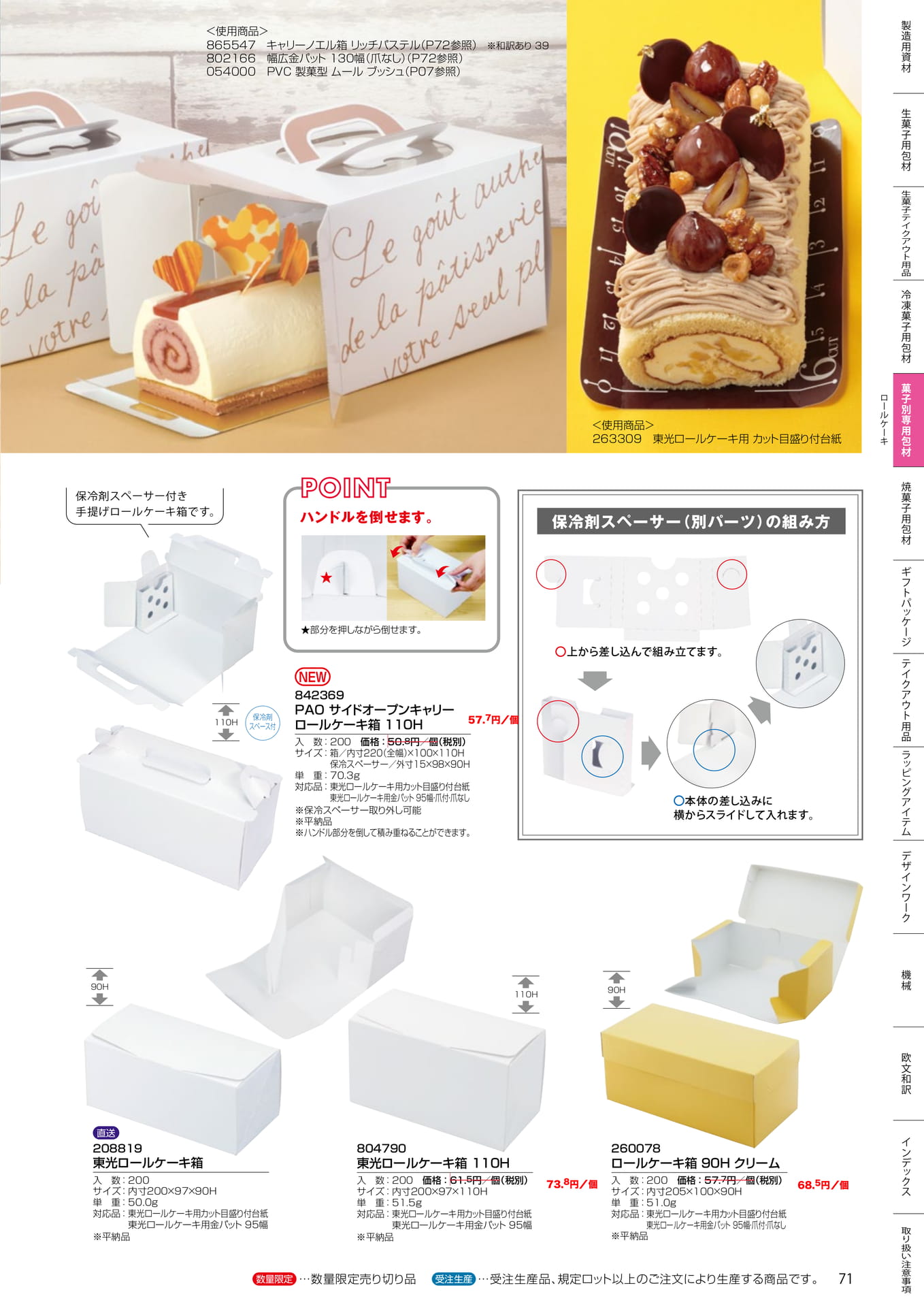 ロールケーキ箱(71ページ目)