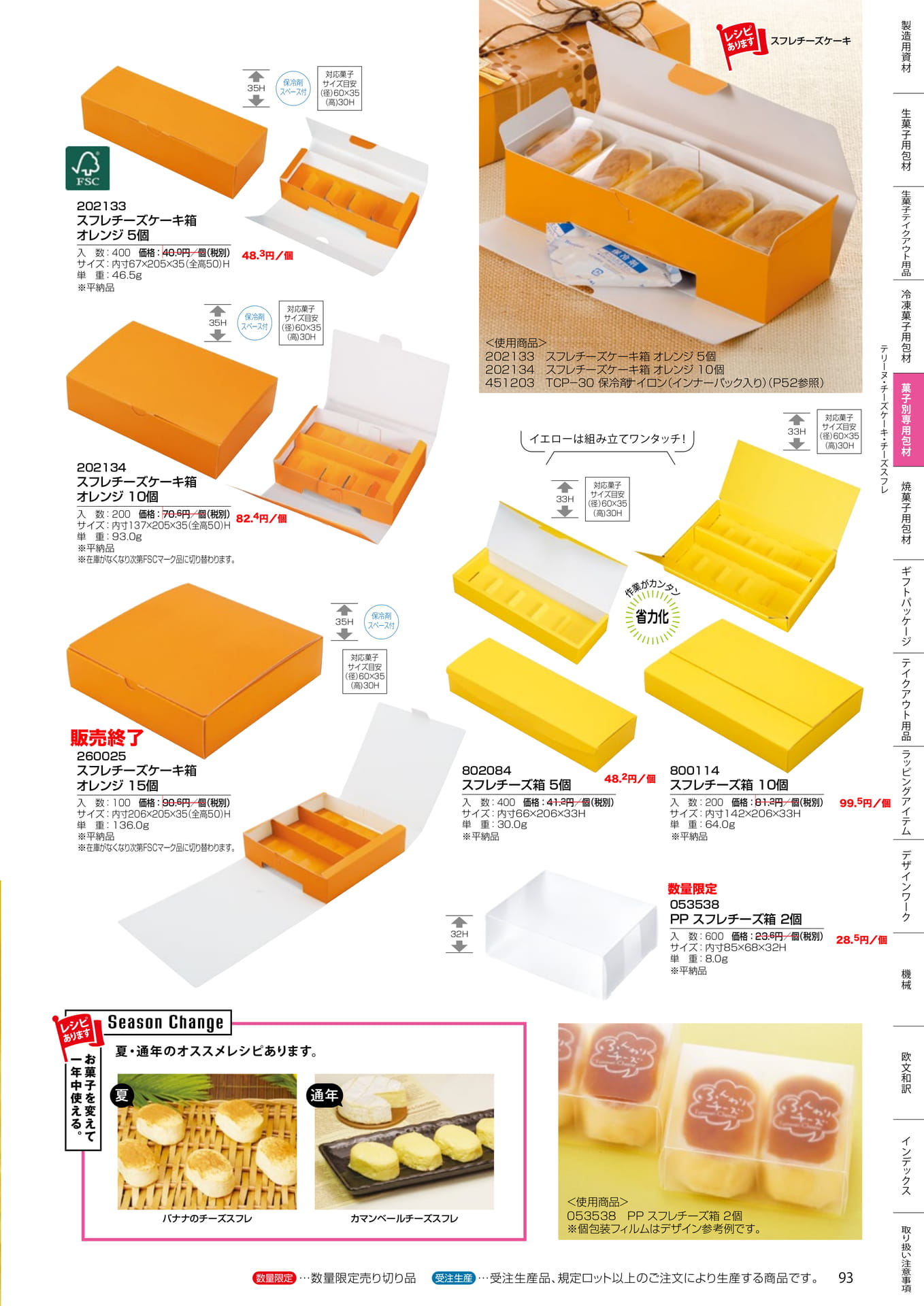 スフレチーズケーキ箱(93ページ目)