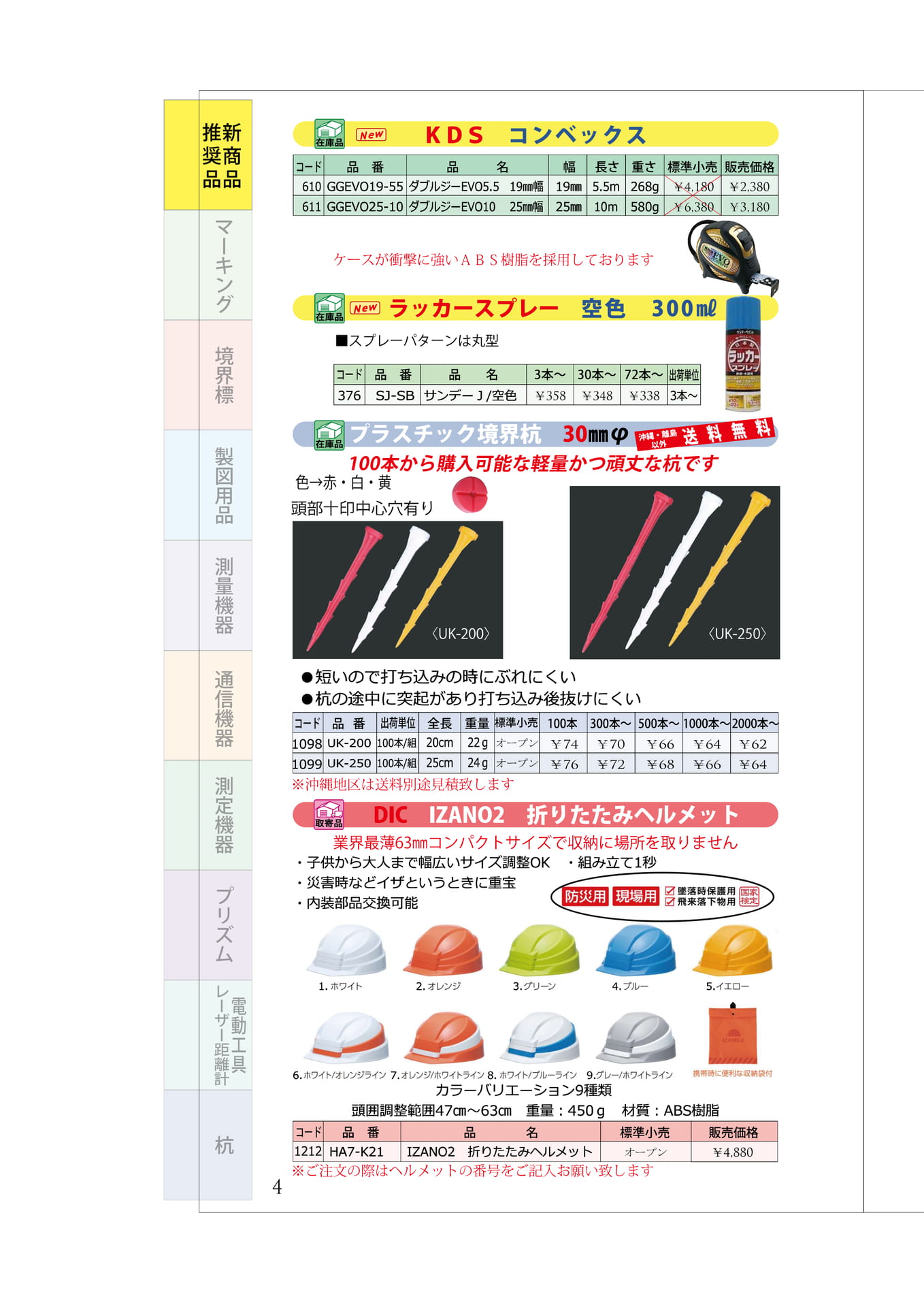 P.04　表示杭・折りたたみヘルメット（8ページ目）