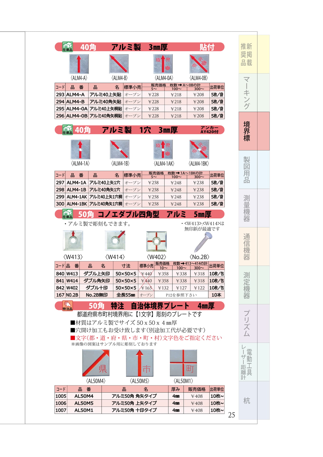 P.25　アルミ40角プレート・コノエダブル（29ページ目）