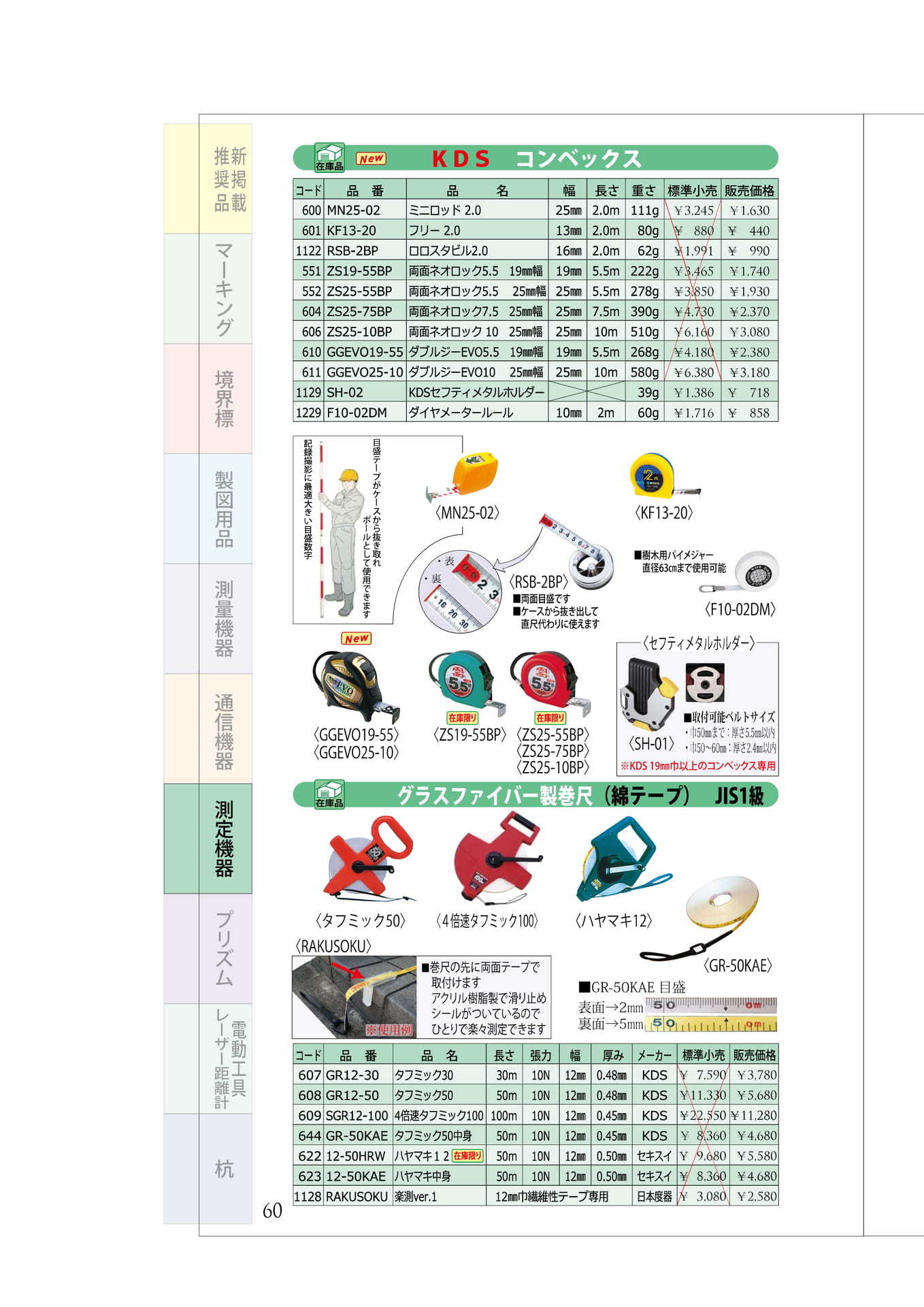 P.60　コンベックス　巻き尺（グラスファイバー製）（64ページ目）