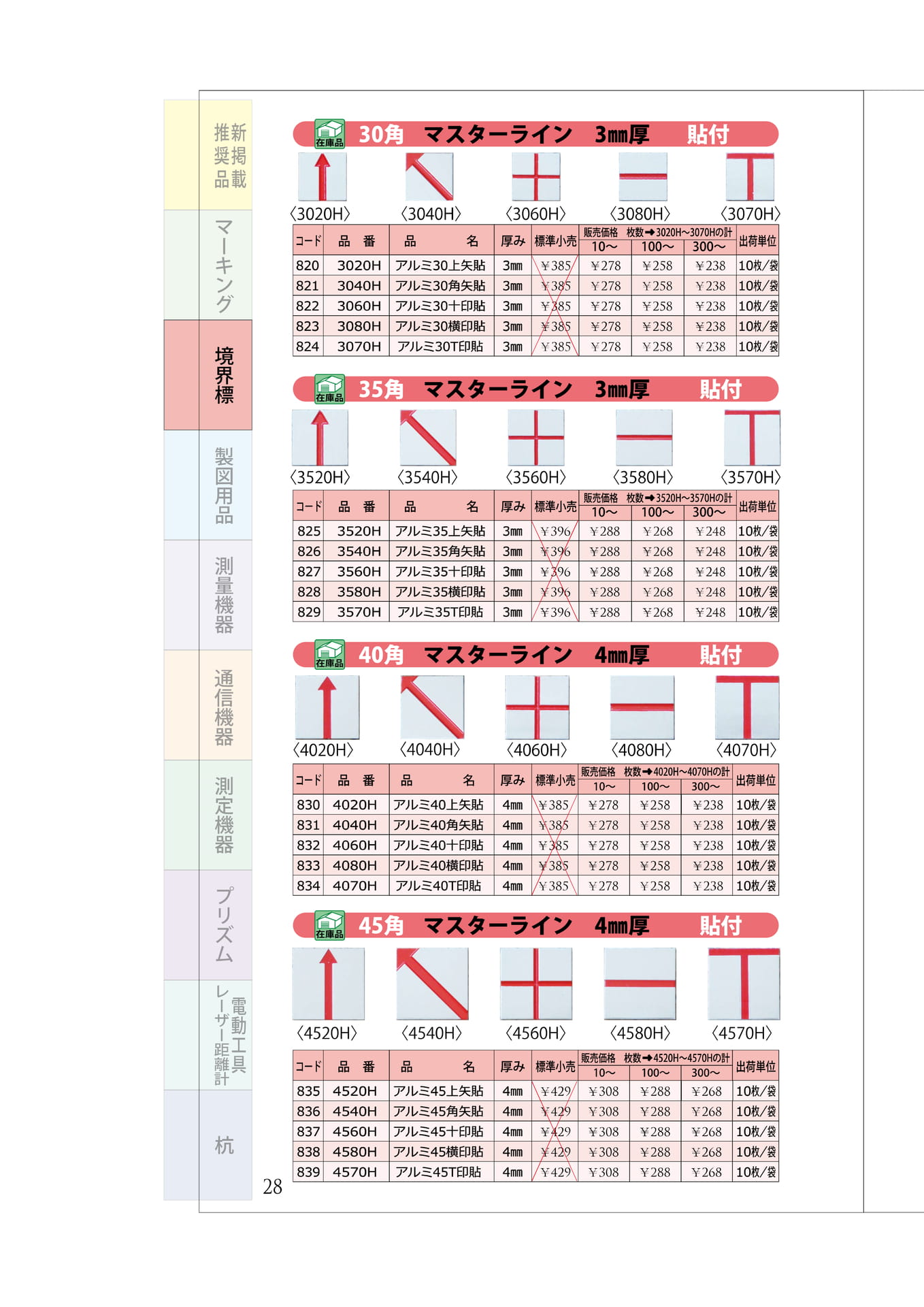 P.28 コノエ マスターライン① 30~45角 貼(32ページ目)