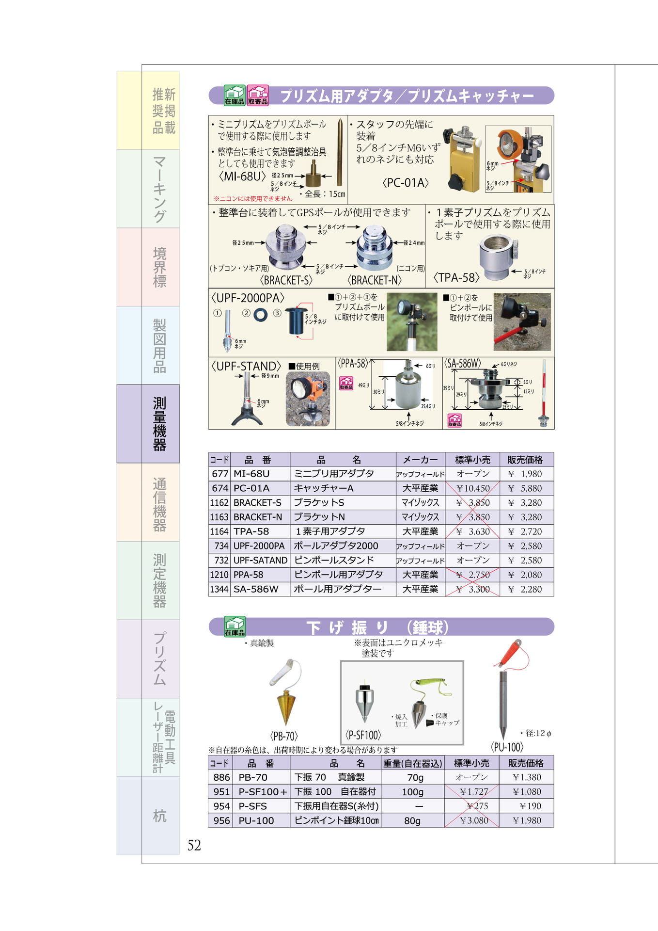 P.52 プリズム補助用品 下振り(56ページ目)