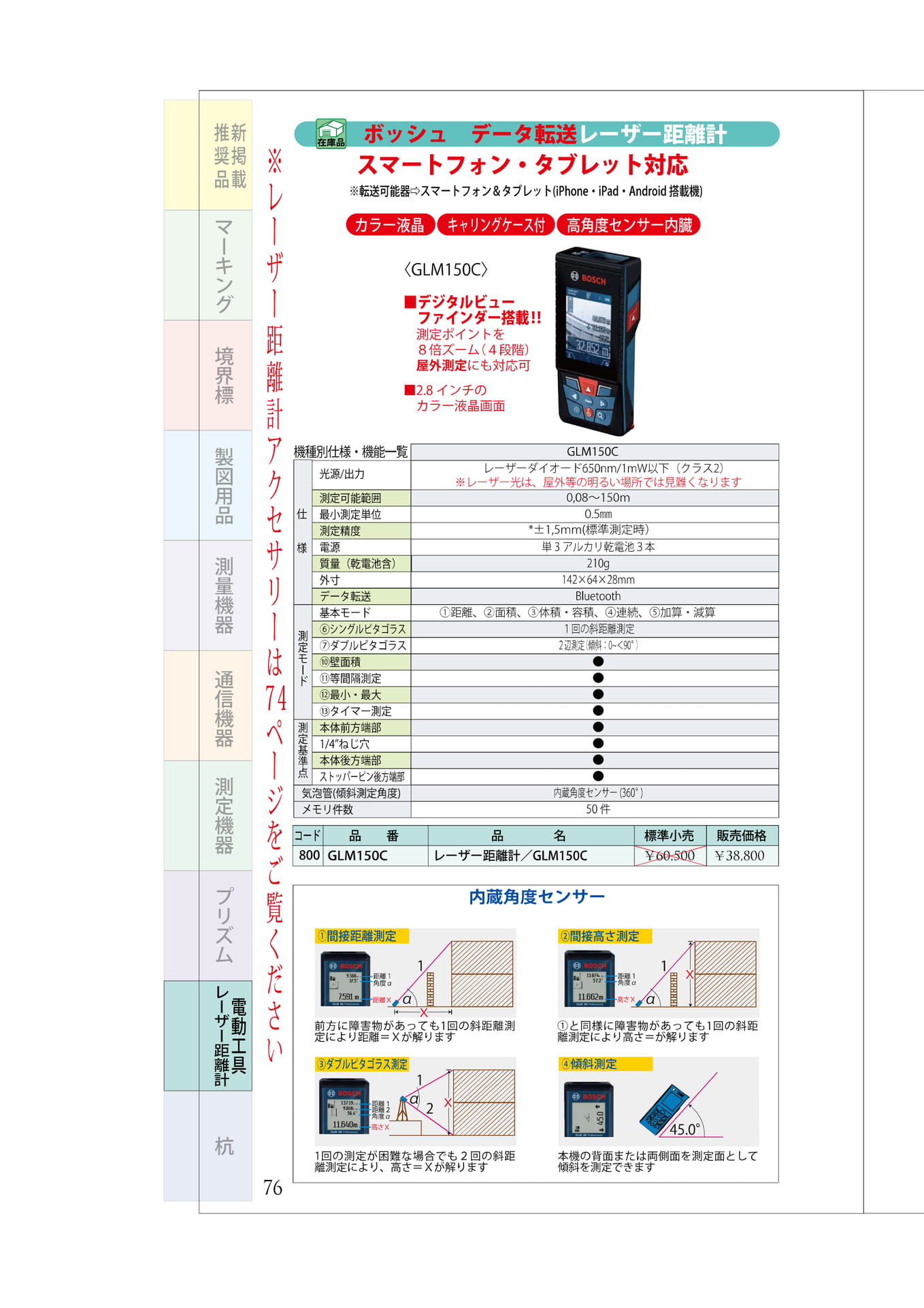 P.76 ボッシュ③ 屋外対応レーザー距離計(80ページ目)