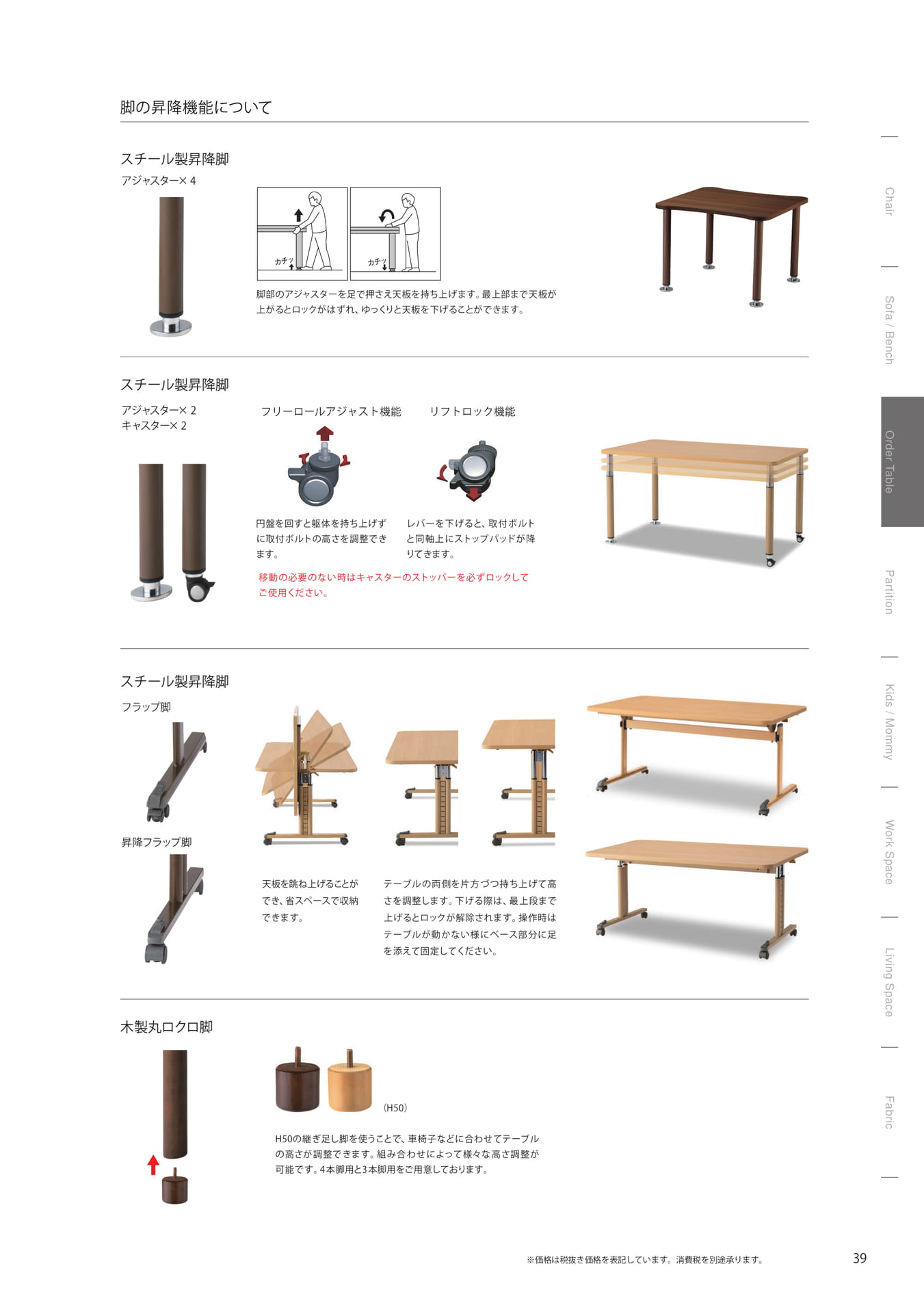 脚の昇降機能について（41ページ目）