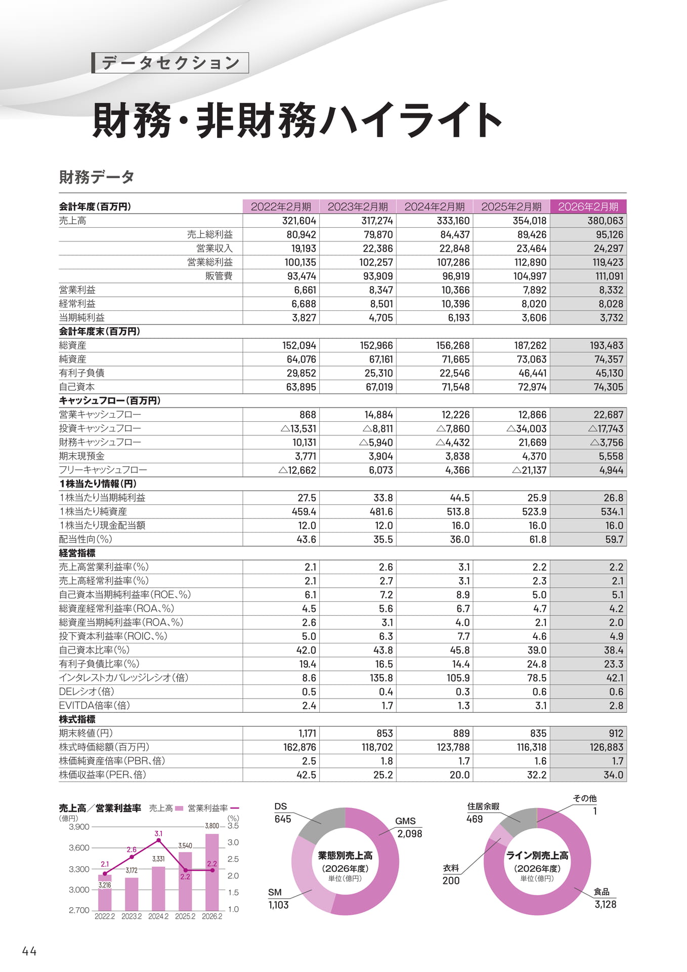 財務・非財務ハイライト（44ページ目）