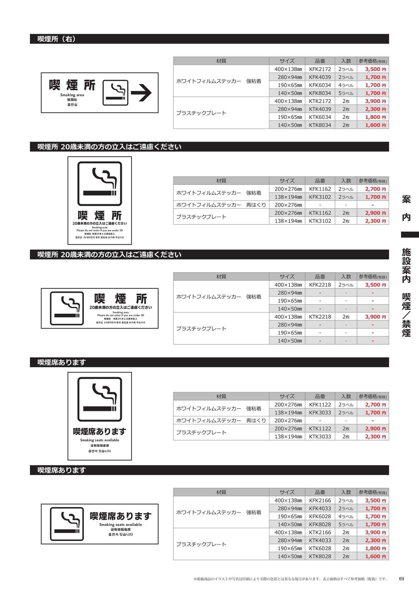 案内標識(喫煙所)(69ページ目)