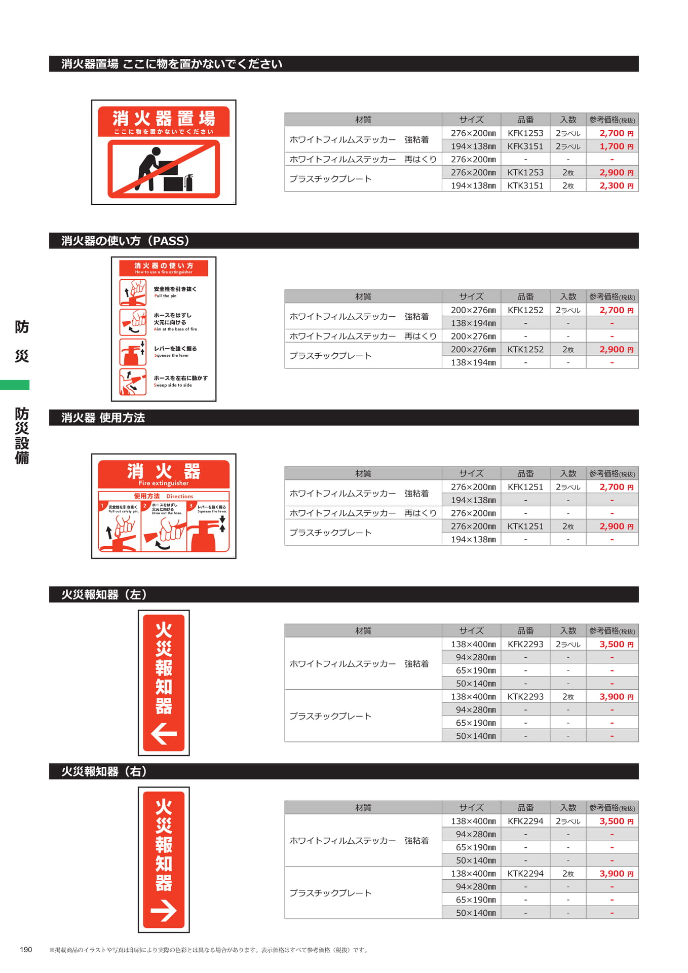 消火器置場・使い方(190ページ目)