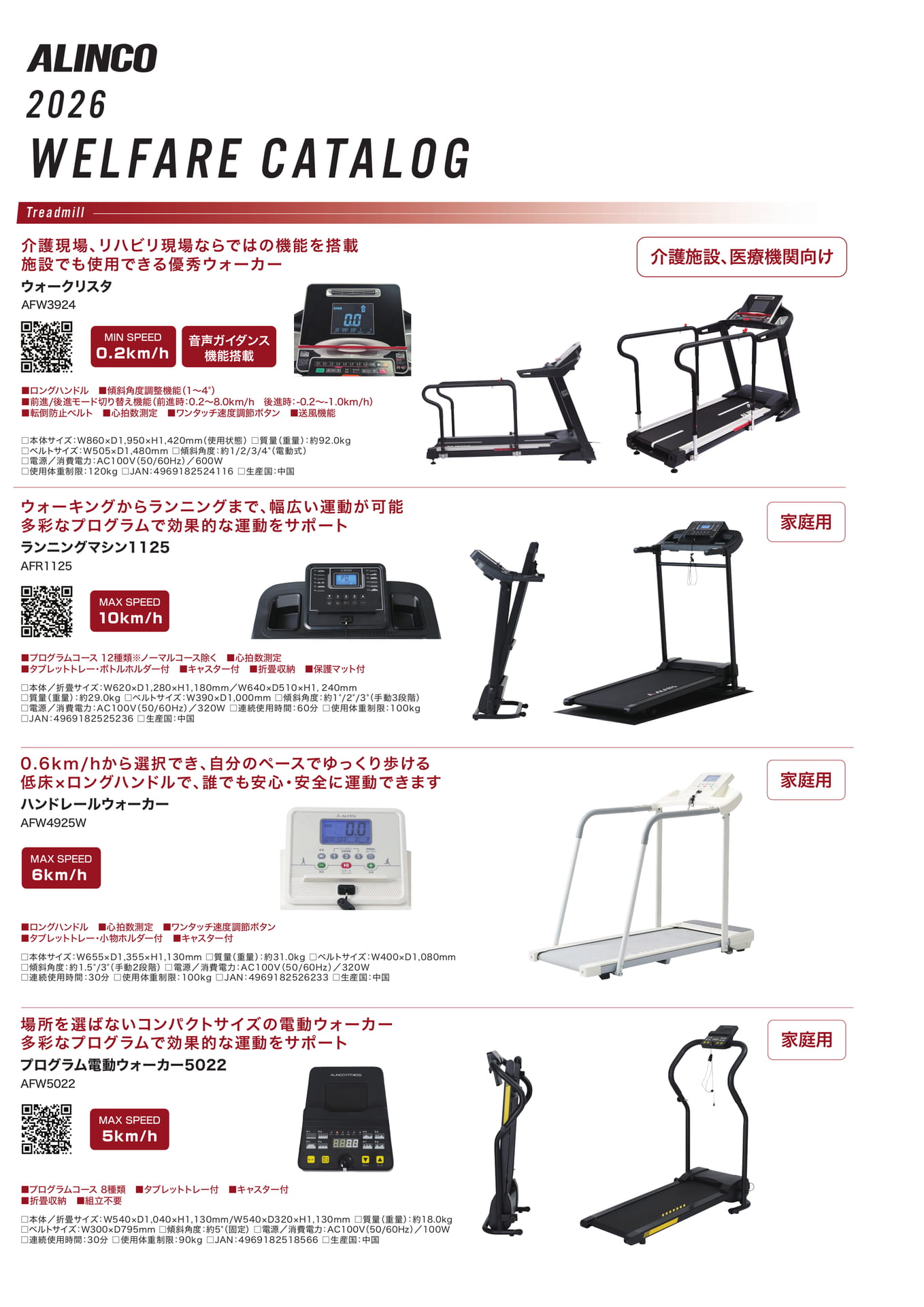 ALINCO 2026 ウェルネスカタログ(1ページ目)