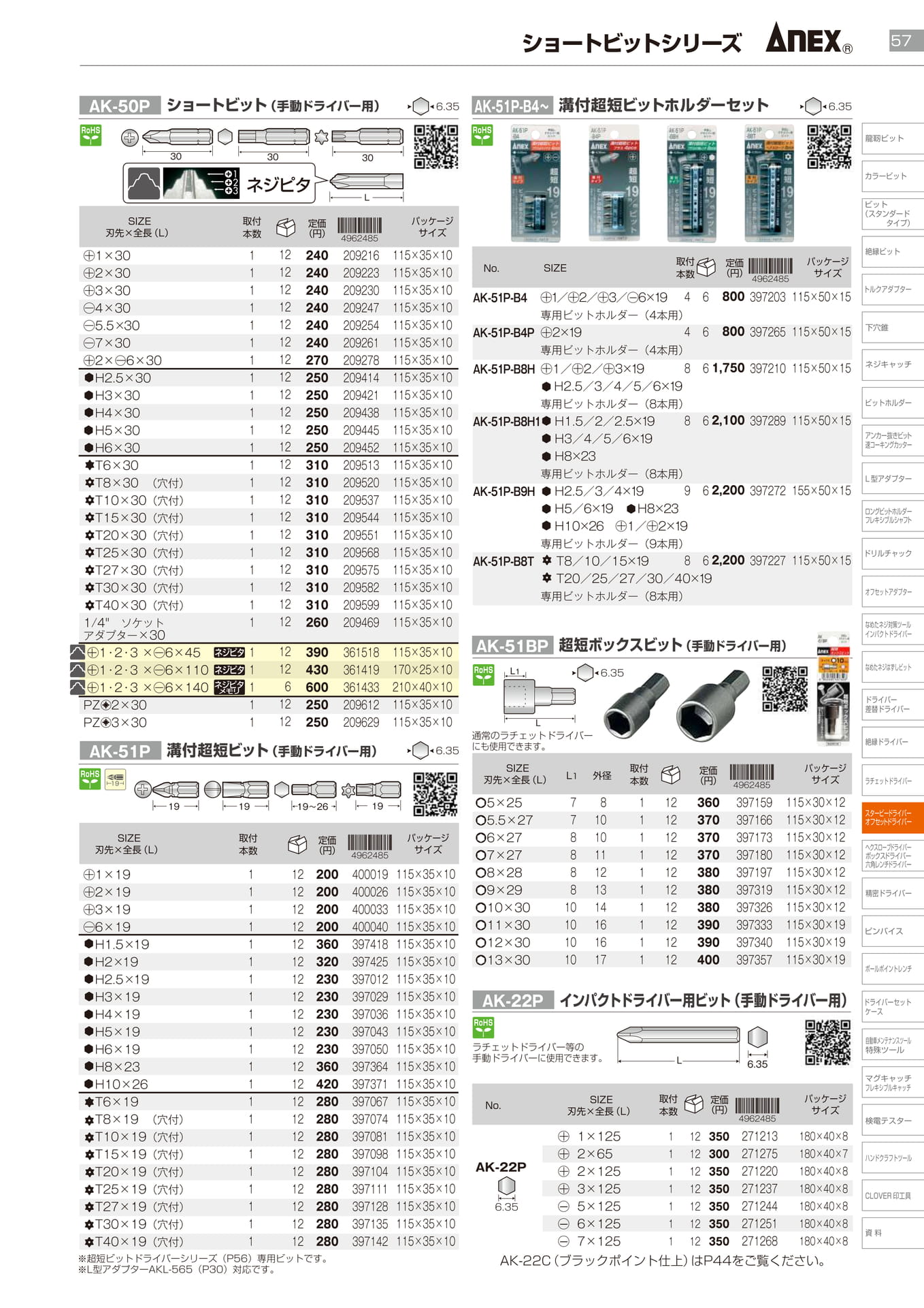 ショートビットシリーズ		（59ページ目）