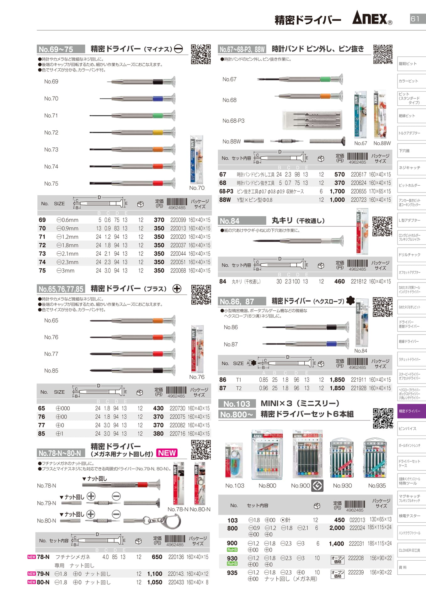 精密ドライバー		（63ページ目）