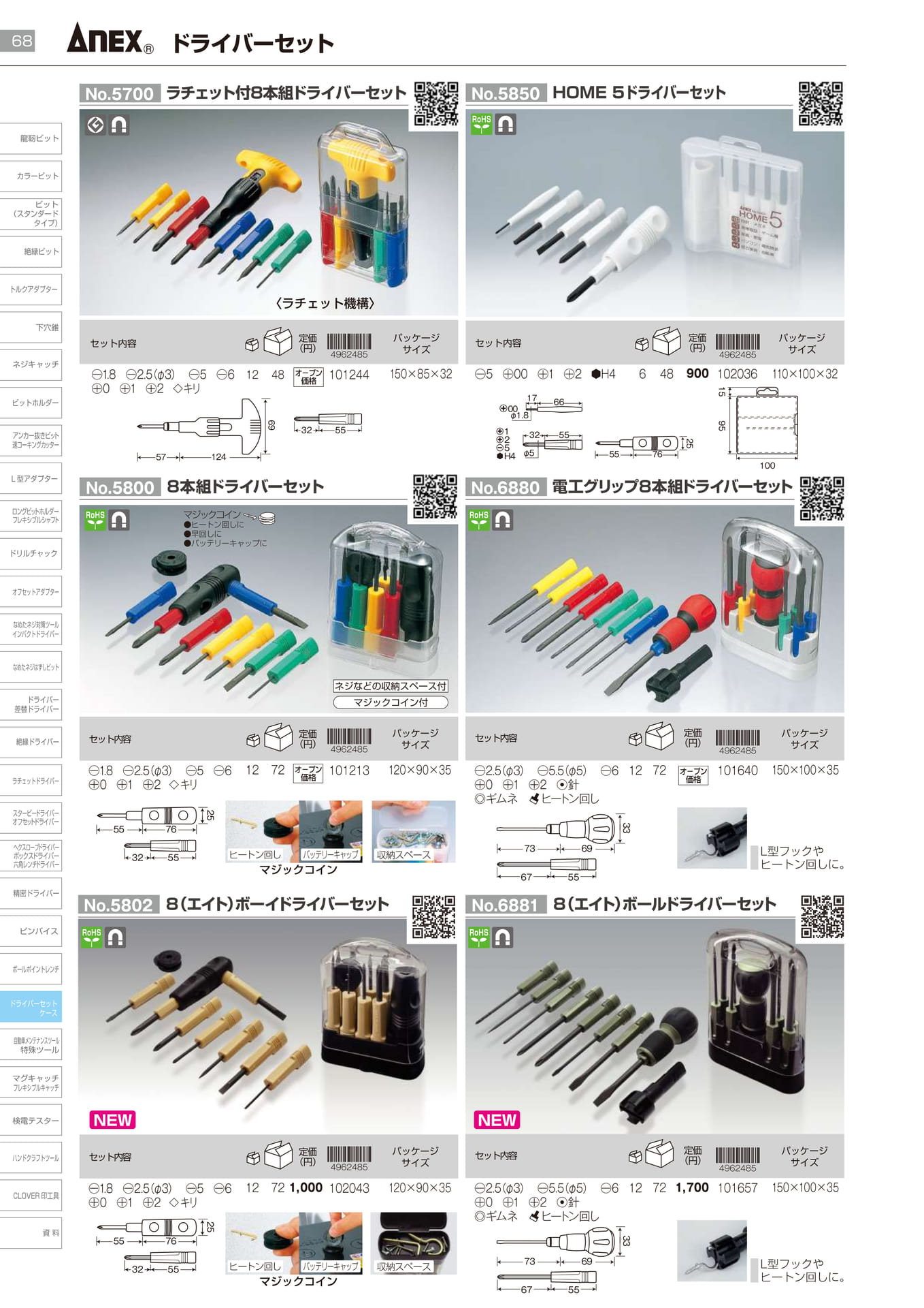 ドライバーセット		（70ページ目）