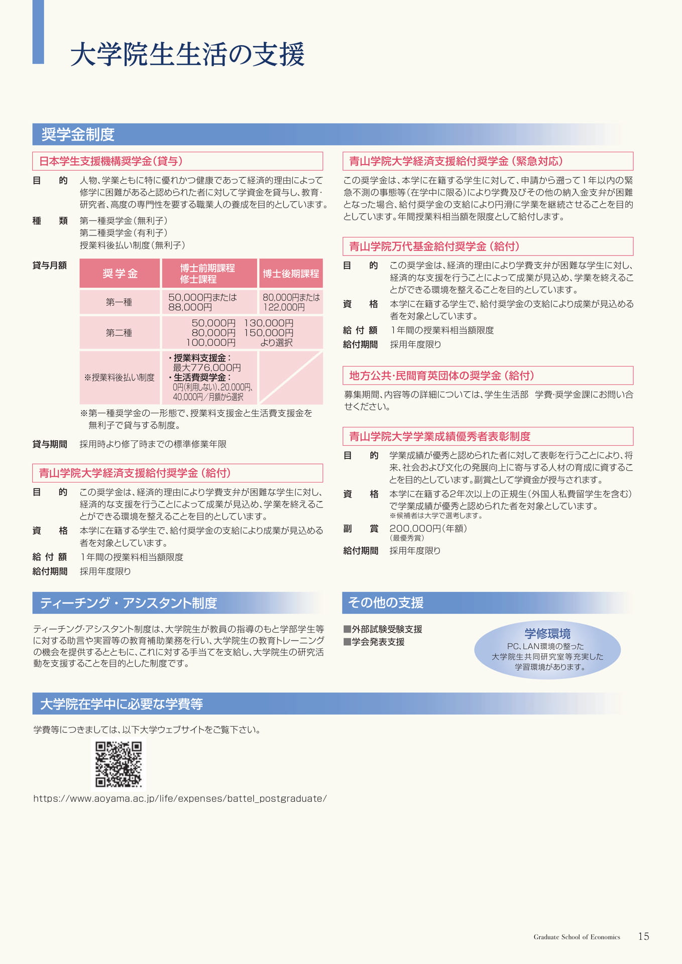 大学院生生活の支援(15ページ目)