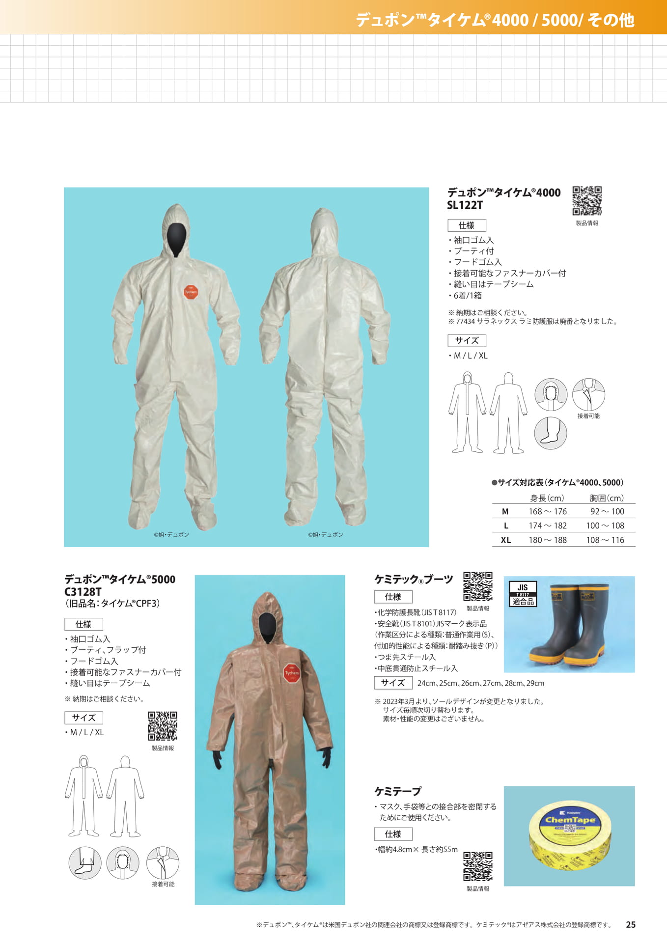 P25：デュポン™タイケム®4000、ケミテックブーツ他（25ページ目）